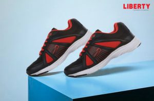 red sports lacing shoes